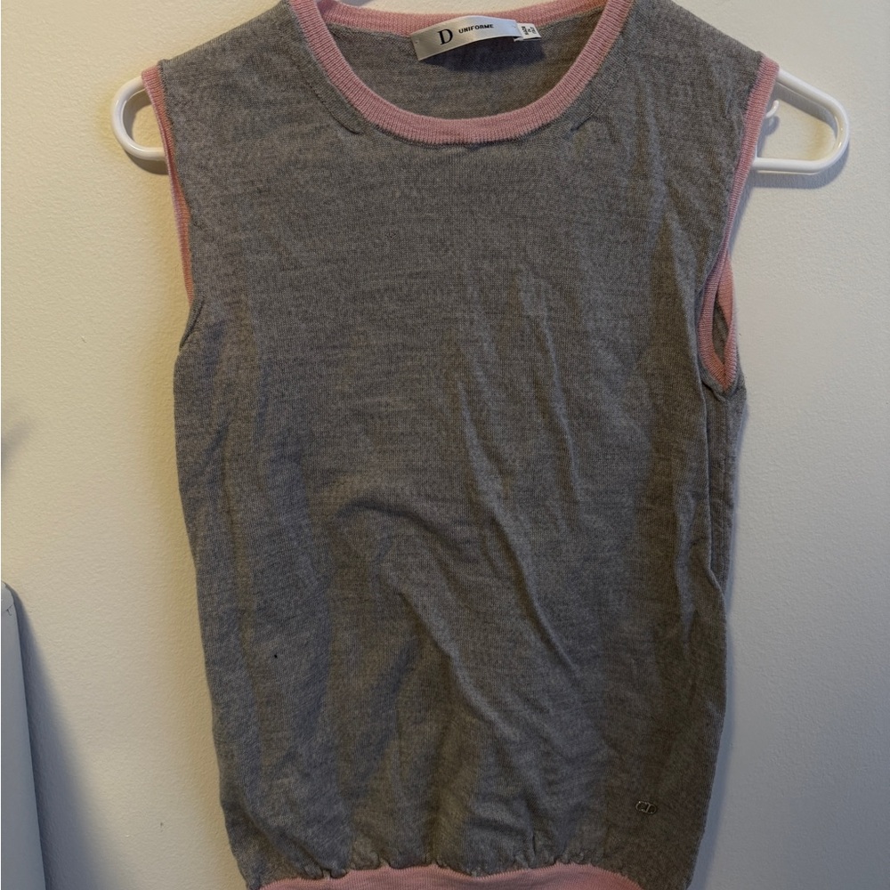 Dior Uniform Grey and Pink sweater vest